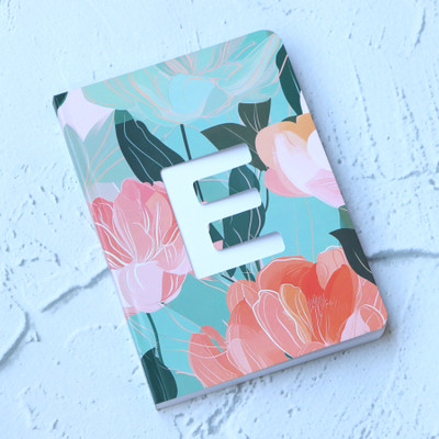 Mimikry Alphabet Initial A Premium Notebook Diary, 80 GSM, Floral Design A5 Notebook Ruled 192 Pages(E)
