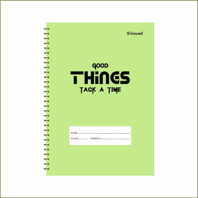 RLanyard Spiral A4 Notebook unruled/plain ,Notebook for Students 200 Pages(Green)