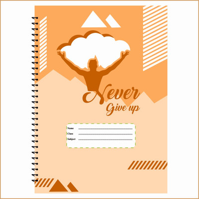 RLanyard Spiral A4 Notebook Unruled/Plain Notebook for Students 200 Pages(Orange)