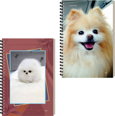 ESCAPER Dog Diary, Personal Journal, Writing Notebook, Spiral Notepad A5 Diary Ruled 160 Pages(Combo- C, Pack of 2)