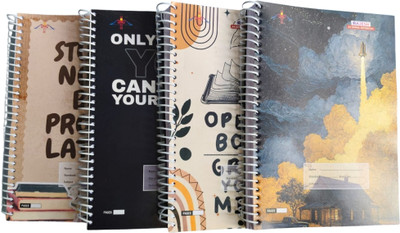 RAJESH STATIONERY Soft Cover Spiral Notebook, Memo Notepads Diary Notebook, 11.7 Inch x 8.3 Inch A4 Notebook Ruled 140 Pages(Multicolor, Pack of 4)