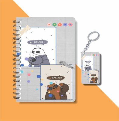 craft maniacs BARE BEARS 2023 COLLECTION A5 Notebook RULED 160 Pages(Multicolor)