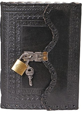 Prathak Exports Leather Handmade Diary A5 Diary Plain 100 Pages(Black)