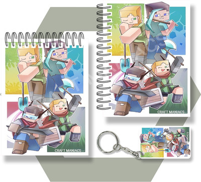 craft maniacs MINECRAFT A6 NOTEBOOKS A6 Notebook UNRULED 100 Pages(Purple)