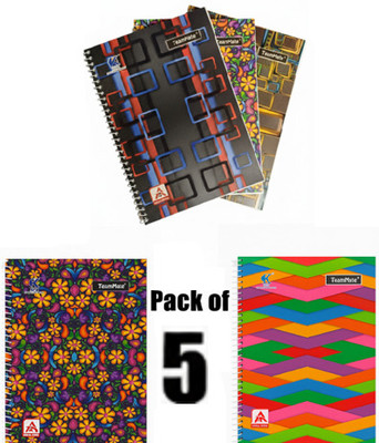 ABC Premium A4 notebook 200 page each A4 Notebook UNRULED / PLAIN 200 Pages(Premium-textured, Pack of 5)