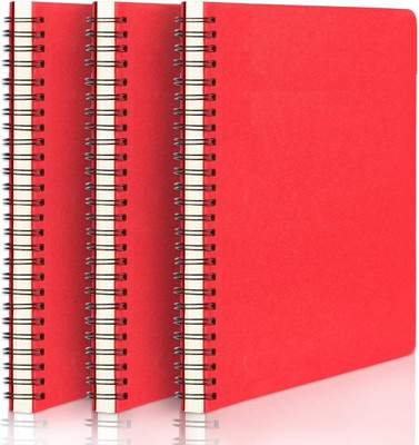 Eusoar Notebook Spiral, College Ruled Paper, Lined Travel Writing Notebooks Journal A5 Notebook Ruled 120 Pages(Red, Pack of 3)