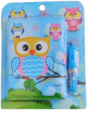 AuM Owl Art Mini Diary Rulled 40 Pages(Blue)