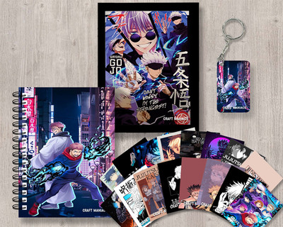 craft maniacs JUJUTSU KAISEN GIFTING SET A5 Notebook RULED 120 Pages(White)