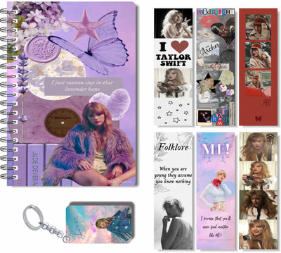 craft maniacs 2023 TAYLOR DIARY + TWO FREEBIE COLLECTION A5 Notebook RULED 160 Pages(Multicolor)