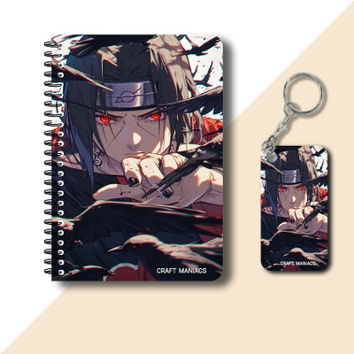 craft maniacs ITACHI UCHIHA DIARY & KEYCHAIN A5 Diary RULED 120 Pages(Multicolor)