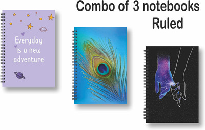 ROT RIX combo of 3 Notebooks A5 Diary ruled 144 Pages(Multicolor, Pack of 3)