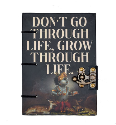 CRAFT CLUB Handsewn Special Binding Baby Krishna A5 Diary A5 Diary unrulled 200 Pages(Black)
