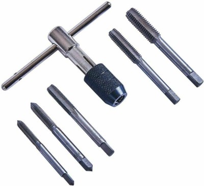 RSI 6Pcs TAP WRENCH & CHUCK SET TOOL T-HANDLE INCLUD M3 M4 M5 M6 M8 Die Handle(10 cm)