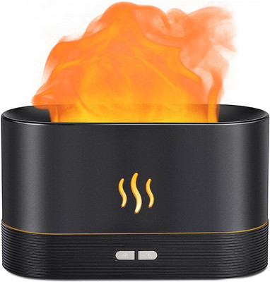 Inditradition Fire Flame Aromatherapy Humidifier for Home Ultrasonic Essential Oil Aroma Home Diffuser(Black)
