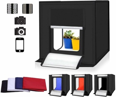 VTS 50x50 cm LED Tent Light Cube Diffusion Soft Box Kit with 4 Colors Backdrops Backdrops Portable Photo Studio Shooting for Photography Diffuser(Multicolor)