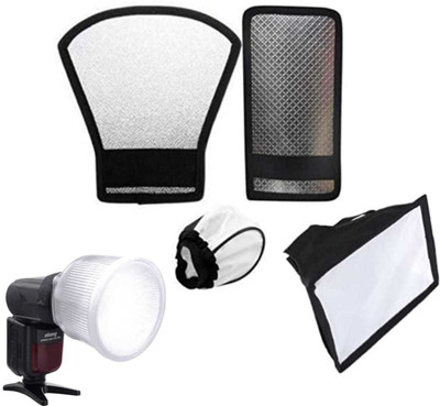ALFASIYA Set of 1 PIS of 5 Camera Flash Lambency Flash Diffuser with Four Color Domes FLASH Diffuser(Silver, White, Red, Blue)