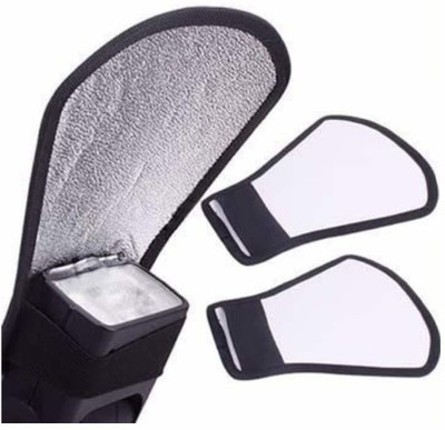 VTS Mini Flash Diffuser Reflector for Camera Flash Bounce Card (Silver/White) Camera Flash Bounce Card Diffuser(Black, White)