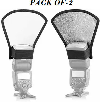 Kate camera flash card (silver/white) (PACK OF-2) CAMERA FLASH Diffuser(Green)