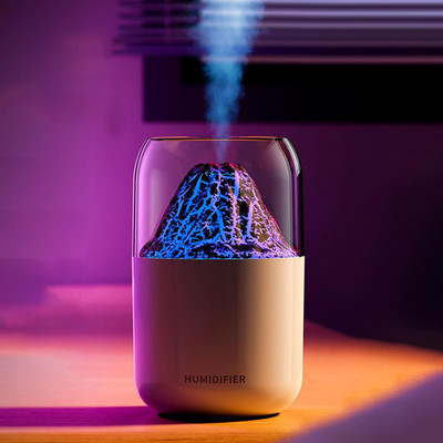 Inditradition plastic Volcano Shape Humidifier for Room Moisture Oil Aroma Diffuser for Home Home Diffuser(White)