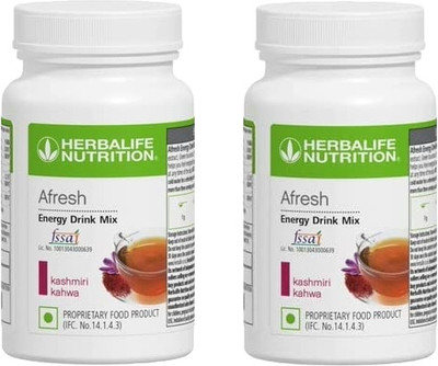 HERBALIFE Afresh Energy Drink Mix Kashmiri Kahwa pack of 2 (80g) KASHMIRI KAHWA Powder(80 g, Pack of 2)