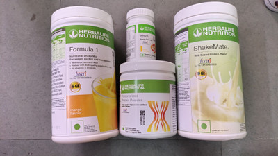 HERBALIFE F1 Mango Shake,Protein powder-200g , Afresh-Lemon ,With Shakmate, MANGO, LEMON Powder(1250 g, Pack of 4)