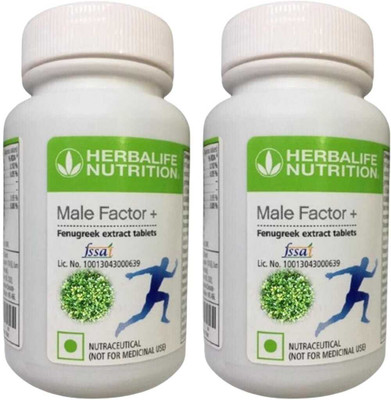 HERBALIFE Male Factor Plus Weight Gainers/Mass Gainers (60+60 PACK OF 2) UNFLAVOR Tablet(100 g, Pack of 2)