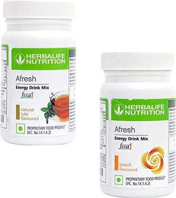 HERBALIFE Afresh Energy Drink Mix - Tulsi Flavor & Peach For Weight Loss Energy Drink PEACH, TULSI Powder(100 g, Pack of 2)