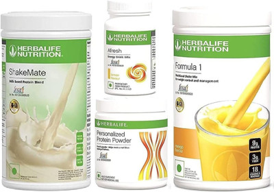 HERBALIFE FORMULA 1 SHAKE MANGO,PROTEIN 200GM, LEMON AFRESH AND SHAKEMATE WEIGHT LOSS PACK MANGO, LEMON Powder(1250 g, Pack of 4)