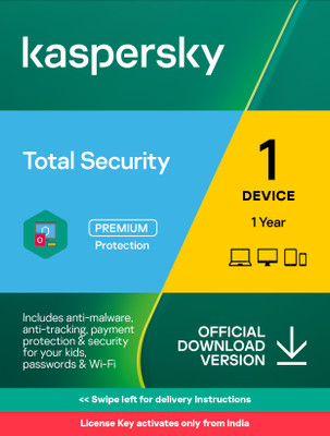 Kaspersky 1 PC 1 Year Total Security Compatible with Android, Mac, Windows (Email Delivery - No CD)(Standard Edition)
