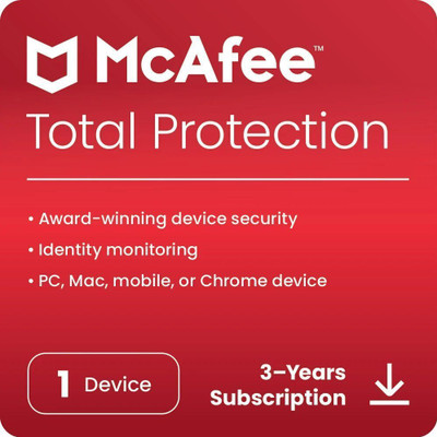 McAfee 2026 1 PC 3 Years Total Security Compatible with Android, Windows and Mac, iOS (Email Delivery - No CD)(Standard Edition)