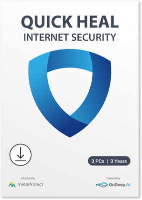 QUICK HEAL 3 PC PC 3 Years Internet Security Compatible with Windows (Email Delivery - No CD)(Standard Edition)