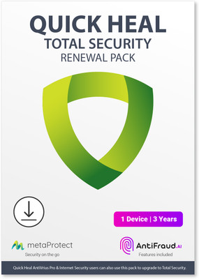 QUICK HEAL Renewal 1 PC PC 3 Years Total Security Compatible with Windows (Email Delivery - No CD)(Personal Edition)