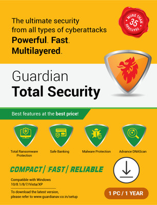 Guardian 1 PC 1 Year Total Security Compatible with Windows (Email Delivery - No CD)(Standard Edition)