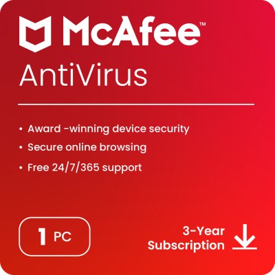 McAfee 1 PC 3 Years Anti-virus (Email Delivery - No CD)(Standard Edition)