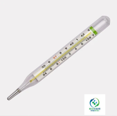MEDIGROW Oval Thermometer for Fever Test For Clinical, Home T-2 Oval Thermometer Thermometer(Transparent)