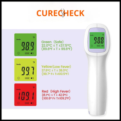 curecheck Fast & Accurate [Made In India] Forehead Thermometer for Adults & Kids (with Free Batteries) Thermometer(WHITE/PURPLE)