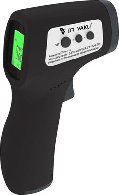 DR VAKU Infrared Digital Thermometer For Fever, Non-Contact Laser Infrared Thermometer Temperature Gun [Battery Included] Thermometer(Black)