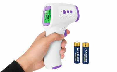 HEALBIRD Contactless Infrared Forehead Thermometer for Fever for Adults & Kids| Free 2X AAA Batteries | Thermometer(White)