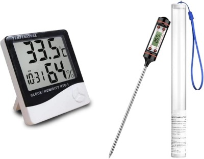 Dr care HTC-1 & FD-01 Combo Pack of Digital Food Thermometer & Room Thermometer With LCD Display Thermometer(White and Black)