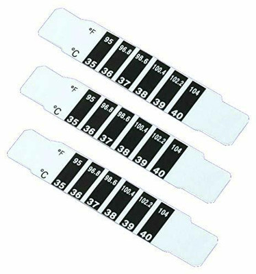 MCP Healthcare MCP501 Forehead Temperature Thermometer Sensitive Strip Thermometer Pack of 3 Thermometer(White & Black)