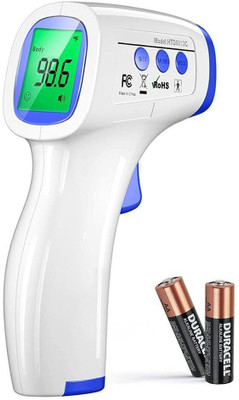 DR VAKU Digital Thermometer For Fever Non-Contact Laser Infrared Forehead Thermometer Temperature Gun Accurate Reading with Large Display Battery Included Thermometer(White)