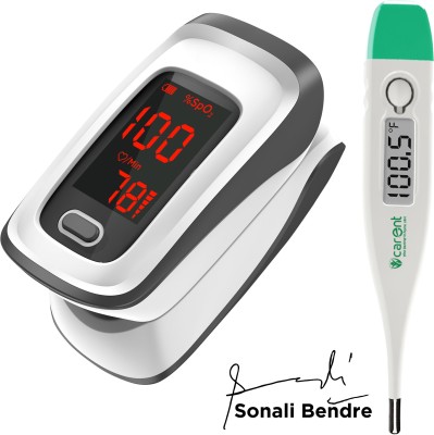 Carent DMT437 Green & JPD500E Waterproof Flexible Tip Digital Thermometer with Pulse Oximeter Thermometer(White)