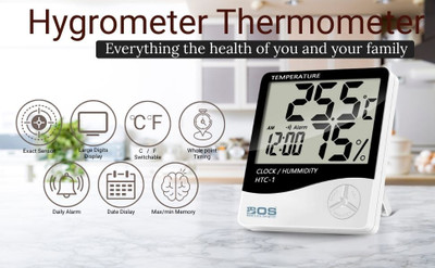 Bos Medicare Surgical HTC-TEMP-ROOM-01 HTC Analog Room Temperature Thermometer for Home Office Indoor Wall Mount Use Thermometer(White, Black)
