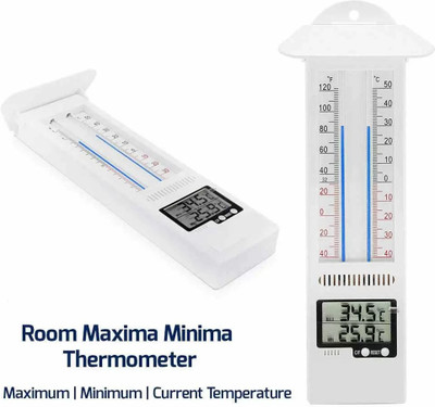 SWADESI BY MCP Digital Max Min Greenhouse Thermometer Clasic Design Max Min Thermometer for Use The Garden Greenhouse, Home Easily Wall Mounted Room Temperature Monitor Indoor Thermometer(White)
