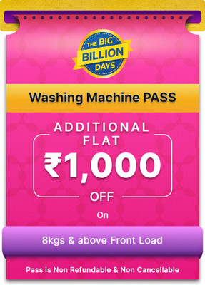 Extra Rs 1000 Off on Front Load Washing Machines above 8 Kgs for the First 5 Days of Big Billion Days Sale(till 1st Oct 2024)