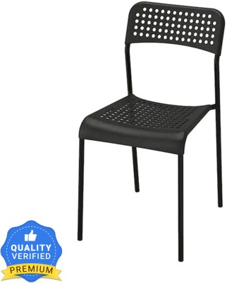 IKEA ADDE CHAIR Polypropylene Plastic/Steel, Epoxy/Polyester Powder Coating Chair Indoor/Outdoor Stackable Dining/Living Room/Office Chair BLACK 1PC Plastic Dining Chair(Set of 1, Finish Color - BLACK)