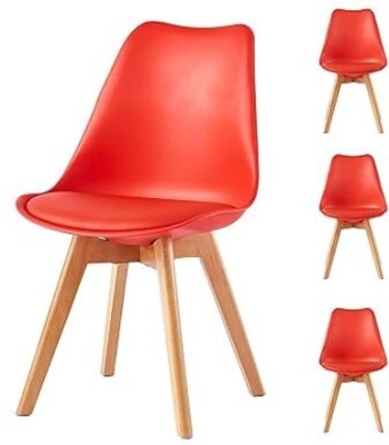 Casadore Solid Wood Dining Chair(Set of 4, Finish Color - Red)