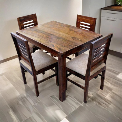 Devsignature Sheesham Wood Dining Table Set/Wooden 4 Seater Dining Set For Home Solid Wood 4 Seater Dining Set(Finish Color -Natural Finish, DIY(Do-It-Yourself))