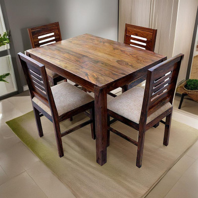 Taskwood Furniture Table With Four Chair For Dining Room Solid Wood 4 Seater Dining Set(Finish Color -Walnut, DIY(Do-It-Yourself))