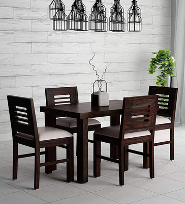 Divine Arts Solid Sheesham Wood 4 Seater Dining Table Set with Four Chair for Living Room Solid Wood 4 Seater Dining Set(Finish Color -Brown, DIY(Do-It-Yourself))
